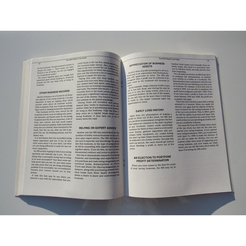 The NEW Racer's Tax Guide Steve Smith 1994 Racing Tax Benefits Business Auto - Picture 9 of 9